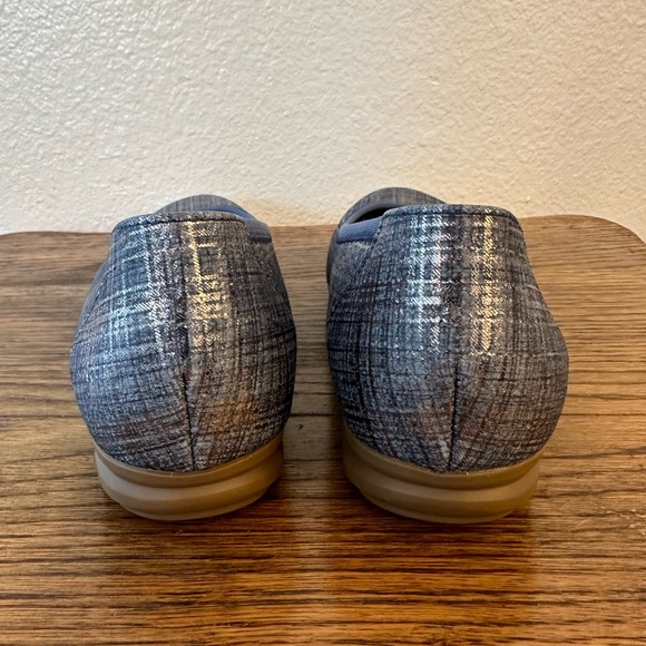 Gabor Blue and Silver Plaid Ballet Flats Size 5.5 EUC - Picture 2 of 12